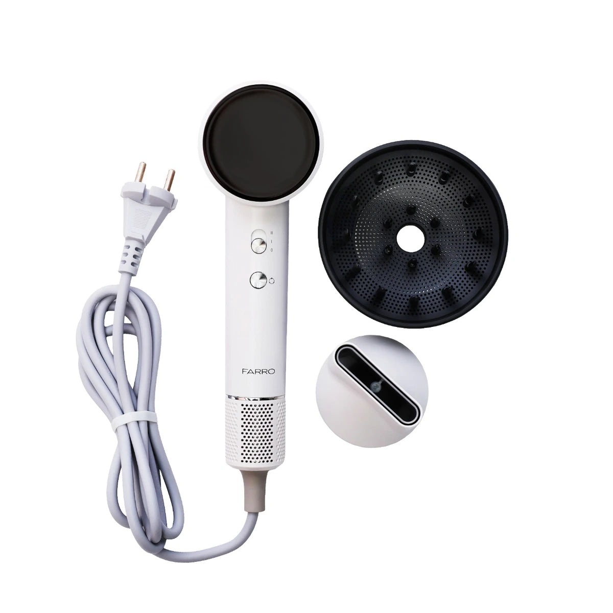 Farro Föhn met diffuser en accessoires